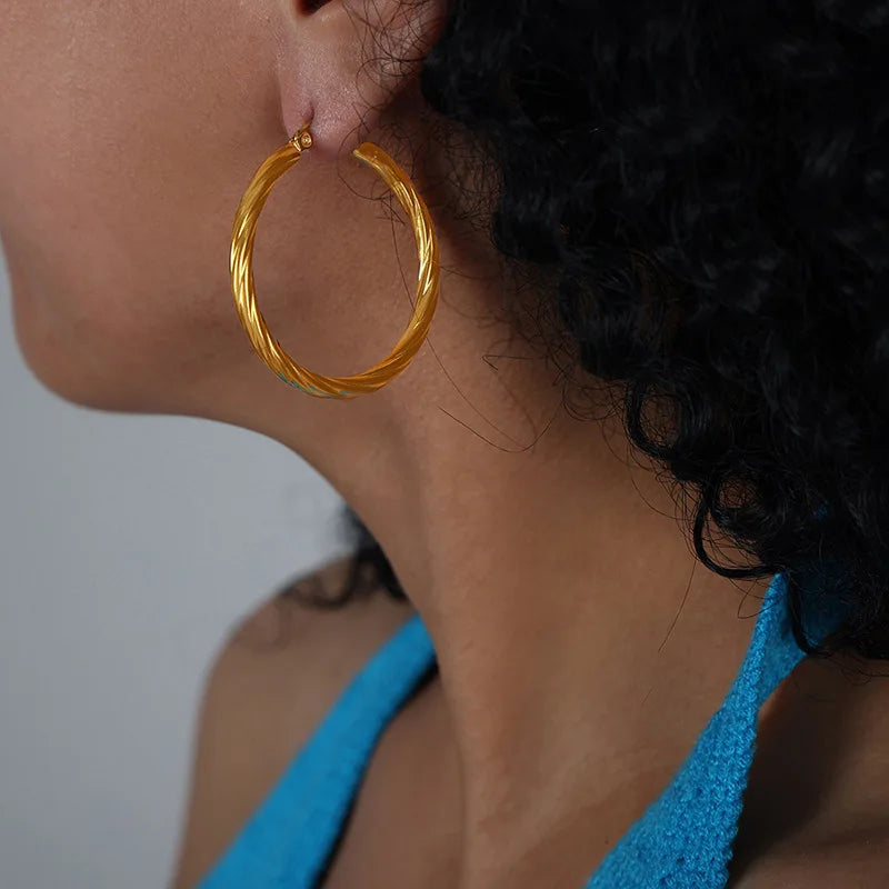 Classic Twisted Hoop Earrings