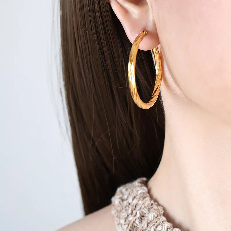 Classic Twisted Hoop Earrings