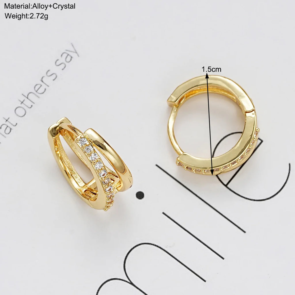 Double Layer Zircon Hoop Earrings