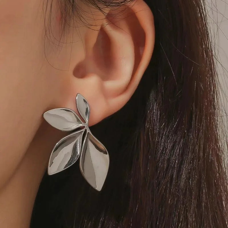 Leaf Floral Stud Earrings