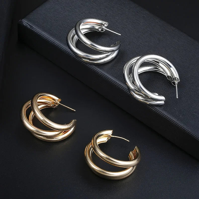 Bold Smooth Hoop Earrings